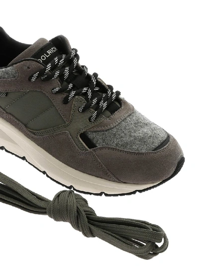 Shop Woolrich Sneaker Suede In Gray