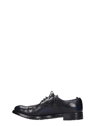 Shop Officine Creative Hive Lace Up Shoes In Blue Leather