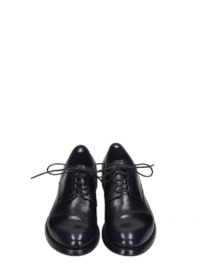 Shop Officine Creative Hive Lace Up Shoes In Blue Leather