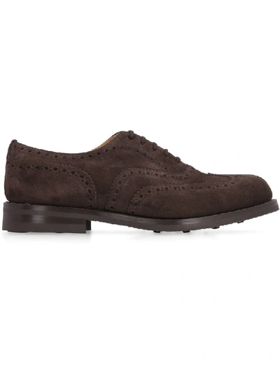 Shop Church's Amersham Suede Brogue Lace-up Shoes In Brown