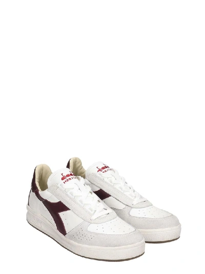 Shop Diadora B.elite Sneakers In White Leather