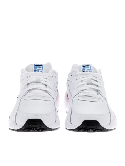 Shop Fila White Mindblower Sneakers In Bianco Rosso Bluette