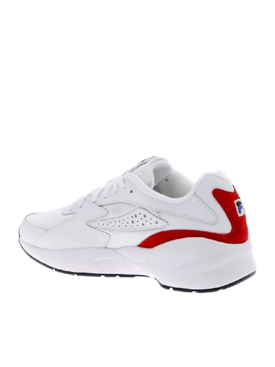 Shop Fila White Mindblower Sneakers In Bianco Rosso Bluette