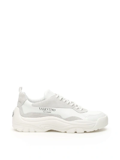 Shop Valentino Gumboy Sneakers In Bianco Ghiaccio Ghiaccio Bianco (white)