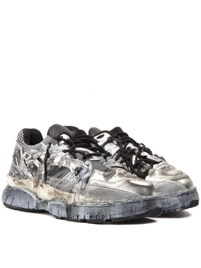 Shop Maison Margiela Grey Leather Fusion Sneakers