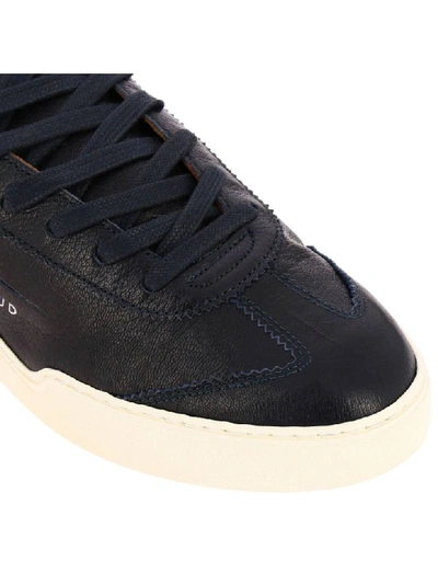 Shop Ghoud Sneakers Globo  Leather Sneakers With Rubber Sole And Logo In Navy