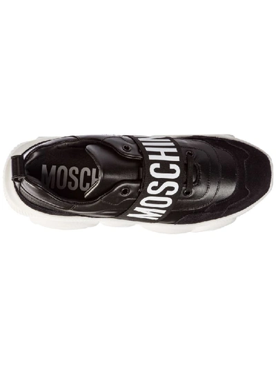 Shop Moschino Teddy Run Sneakers In Nero