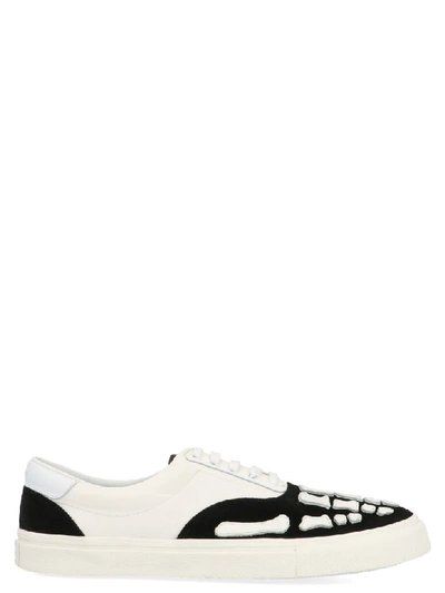 Shop Amiri Skel Toe Lace Up Shoes In Black & White