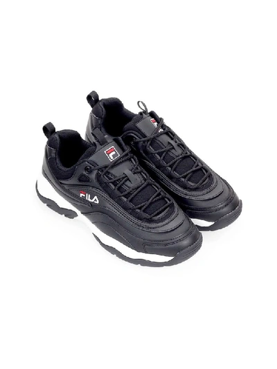 Shop Fila Ray Low Black Sneaker In Black (black)