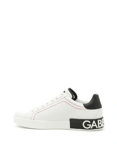 Shop Dolce & Gabbana Portofino Sneakers In Bianco Nero (white)