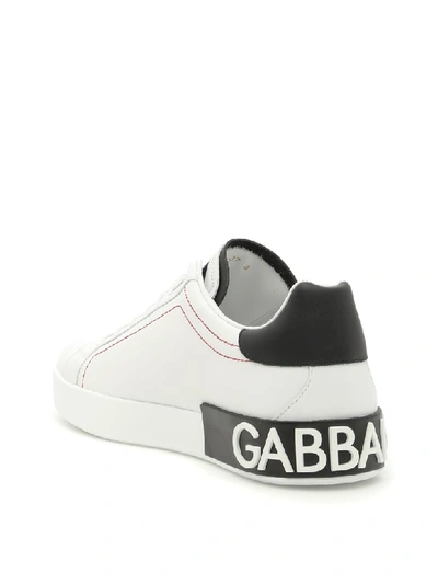 Shop Dolce & Gabbana Portofino Sneakers In Bianco Nero (white)