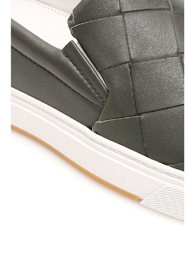 Shop Bottega Veneta Speedster Slip-on Sneakers In Light Graph L Graph (grey)