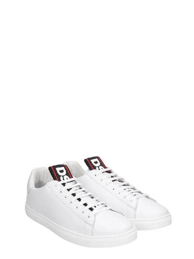 Shop Dsquared2 Evolution Tape Sneakers In White Leather