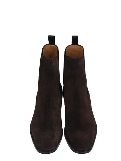 Shop Christian Louboutin Samson Orlato High Heels Ankle Boots In Brown Suede