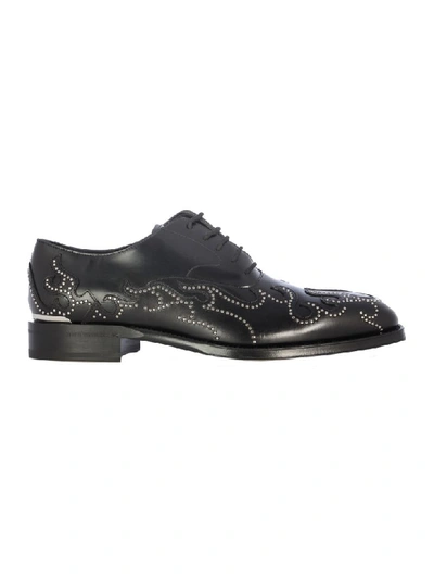 Shop Alexander Mcqueen Laced Silver Insert In Black Silver