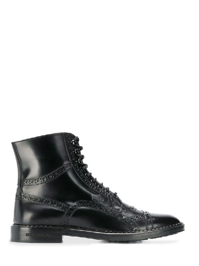 Shop Dolce & Gabbana Boot Full Brogue In Black