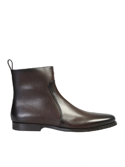 Shop Santoni Ankle Boots In Brown