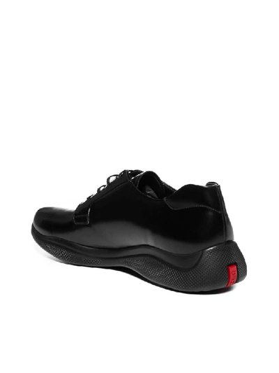 Shop Prada Laced Shoes In Nero