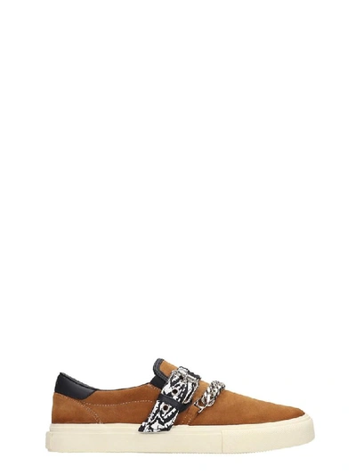 Shop Amiri Bandana Buckle Sneakers In Leather Color Suede