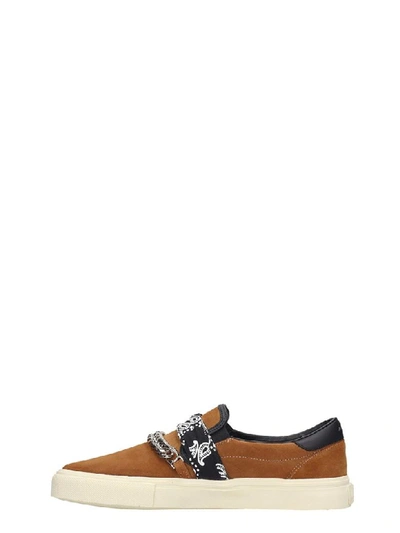 Shop Amiri Bandana Buckle Sneakers In Leather Color Suede