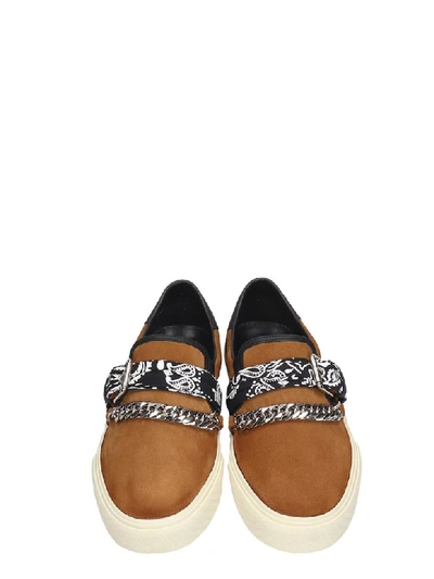 Shop Amiri Bandana Buckle Sneakers In Leather Color Suede