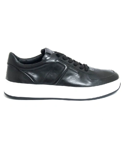 Shop Tod's Sneakers In Black Leather In Nero