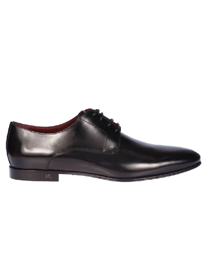 Shop Dolce & Gabbana Almond Toe Oxford Shoes In Black