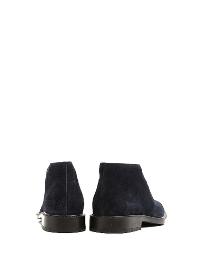 Shop Tod's Suede Oxford Boots In Blu