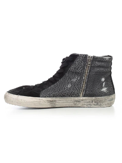 Shop Golden Goose Sneakers In Black Crack White Star