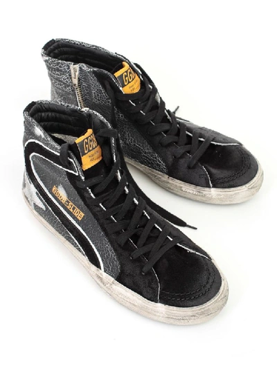 Shop Golden Goose Sneakers In Black Crack White Star