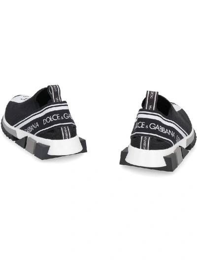 Shop Dolce & Gabbana Sorrento Knitted Slip-on Sneakers In Black