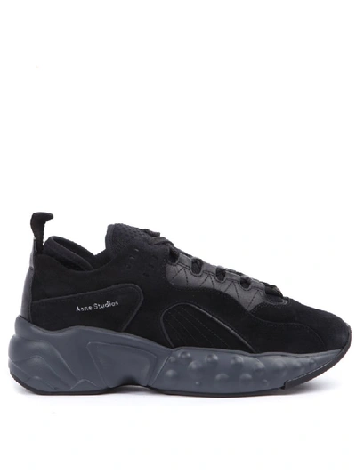 Shop Acne Studios Black Suede Rockaway Sneakers