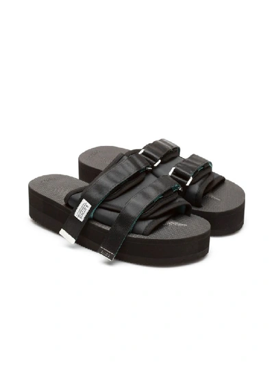 Shop Suicoke Moto Pocab Slippers In Black