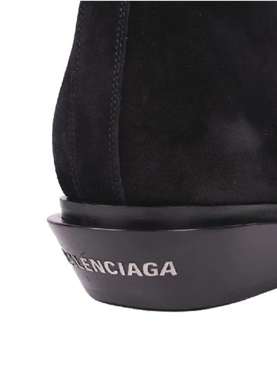 Shop Balenciaga Black Suede Boots