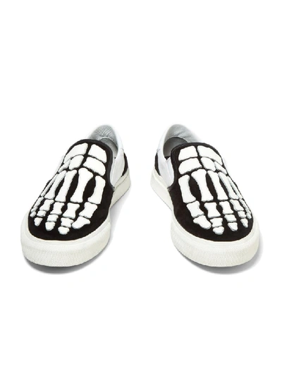 Shop Amiri Skel Toe Slip On In Black White Black White