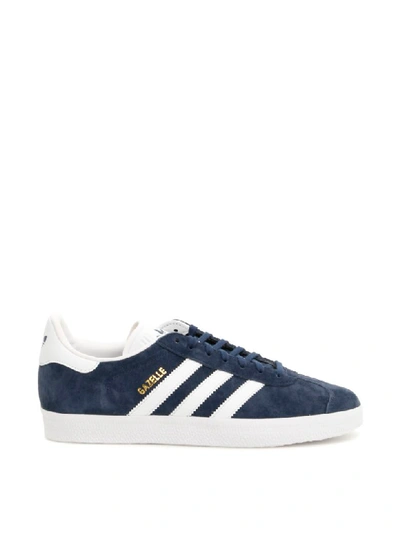 Shop Adidas Originals Gazelle Originals Sneakers In Navy White Gold (blue)