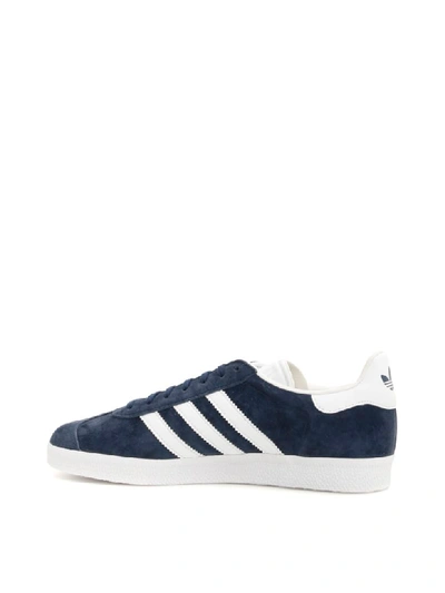 Shop Adidas Originals Gazelle Originals Sneakers In Navy White Gold (blue)