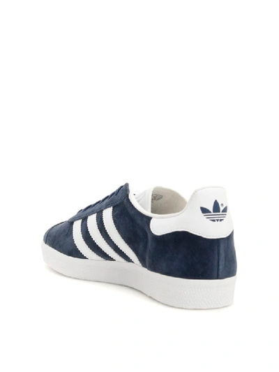 Shop Adidas Originals Gazelle Originals Sneakers In Navy White Gold (blue)