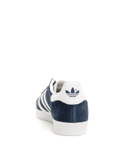 Shop Adidas Originals Gazelle Originals Sneakers In Navy White Gold (blue)