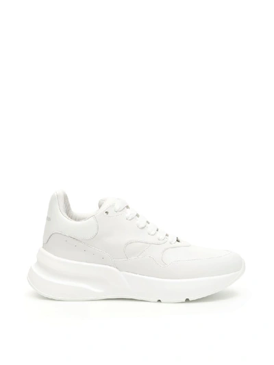 Shop Alexander Mcqueen Oversize Runner Sneakers In Optical White White (white)