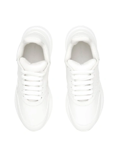Shop Alexander Mcqueen Oversize Runner Sneakers In Optical White White (white)