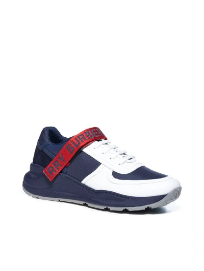 Shop Burberry Ronnie M Low Mix Sneakers In Navy