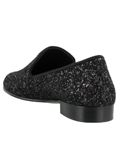 Shop Giuseppe Zanotti Kevin Glitter Loafers In Black