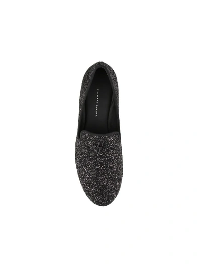 Shop Giuseppe Zanotti Kevin Glitter Loafers In Black