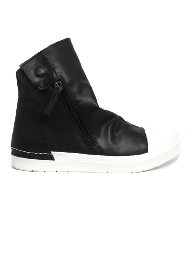 Shop Cinzia Araia High-top Sneaker In Black Leather In Nero