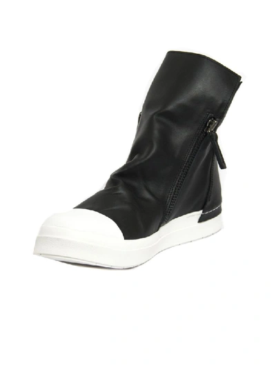 Shop Cinzia Araia High-top Sneaker In Black Leather In Nero