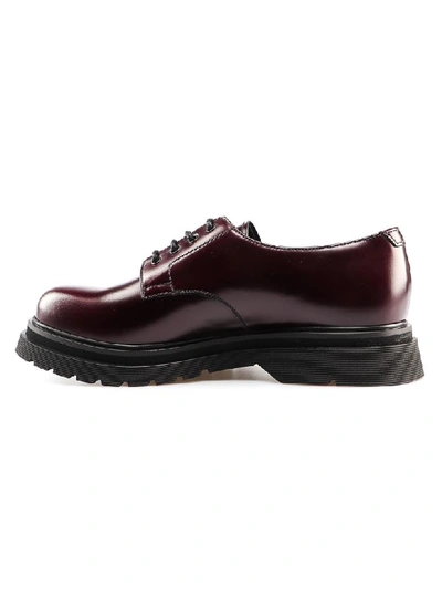 Shop Prada Platform Lace Up Shoes In Cordovan