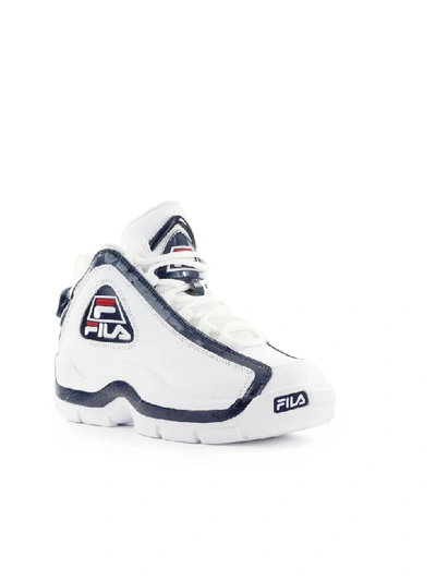 Shop Fila Grant Hill 2 White Navy Blu Red Sneaker In White / Navy / Red (white)