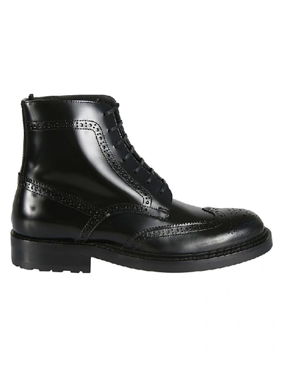 Shop Saint Laurent Army 20 Lace Up Boots In Black