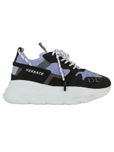 Shop Versace Chain Reaction Sneakers In Nero/preppy/grigio